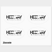 Oval Aufkleber für die HEDWAY Station (Blatt)