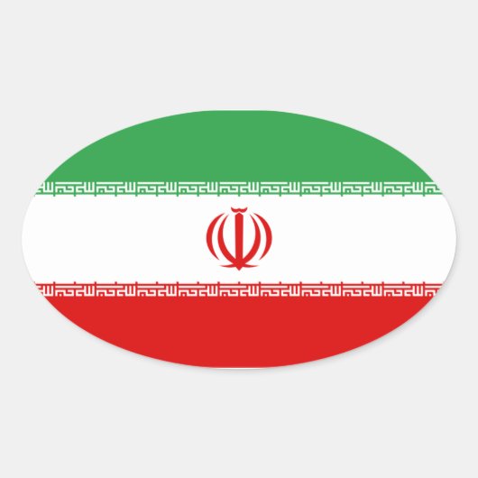 Oval-Aufkleber für die iranische Flagge Ovaler Aufkleber (Vorderseite)