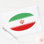 Oval-Aufkleber für die iranische Flagge Ovaler Aufkleber (Umschlag)