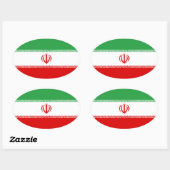 Oval-Aufkleber für die iranische Flagge Ovaler Aufkleber (Blatt)