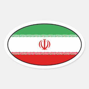 Oval-Aufkleber für die iranische Flagge Ovaler Aufkleber