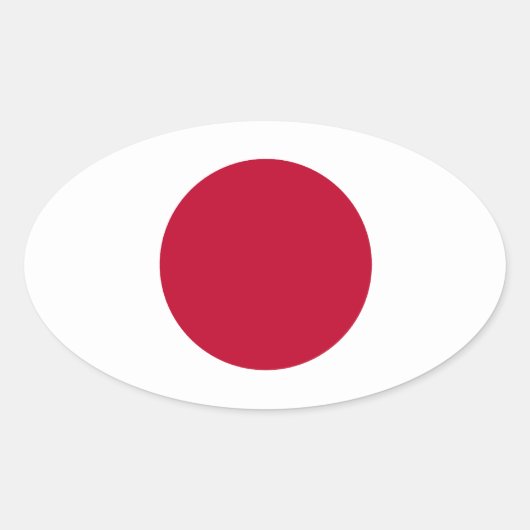 Oval-Aufkleber für die japanische Flagge Ovaler Aufkleber (Vorderseite)