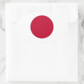 Oval-Aufkleber für die japanische Flagge Ovaler Aufkleber (Tasche)