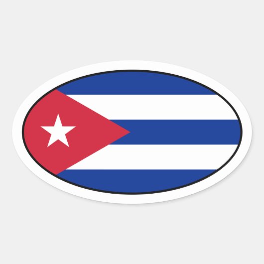 Oval-Aufkleber für die kubanische Flagge Ovaler Aufkleber (Vorderseite)