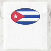 Oval-Aufkleber für die kubanische Flagge Ovaler Aufkleber (Tasche)