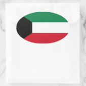 Oval-Aufkleber für die Kuwait-Flagge Ovaler Aufkleber (Tasche)