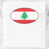 Oval-Aufkleber für die libanesische Flagge Ovaler Aufkleber (Tasche)