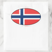 Oval-Aufkleber für die norwegische Flagge Ovaler Aufkleber (Tasche)