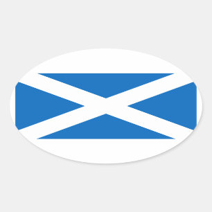 Oval-Aufkleber für die schottische Flagge Ovaler Aufkleber