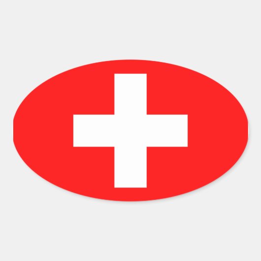 Oval-Aufkleber für die Schweiz Ovaler Aufkleber (Vorderseite)