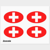 Oval-Aufkleber für die Schweiz Ovaler Aufkleber (Blatt)