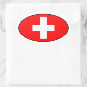 Oval-Aufkleber für die Schweiz Ovaler Aufkleber (Tasche)