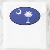 Oval-Aufkleber für die South Carolina-Flagge Ovaler Aufkleber (Tasche)