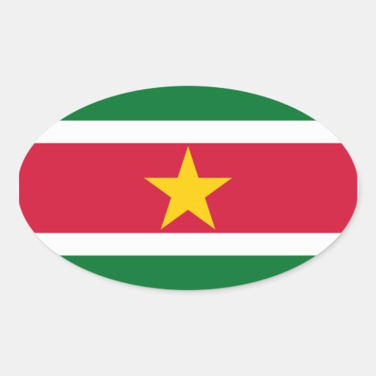 Oval-Aufkleber für die Suriname-Flagge Ovaler Aufkleber (Vorderseite)