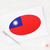 Oval-Aufkleber für die taiwanische Flagge Ovaler Aufkleber (Umschlag)