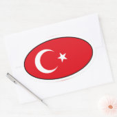 Oval-Aufkleber für die türkische Flagge Ovaler Aufkleber (Umschlag)