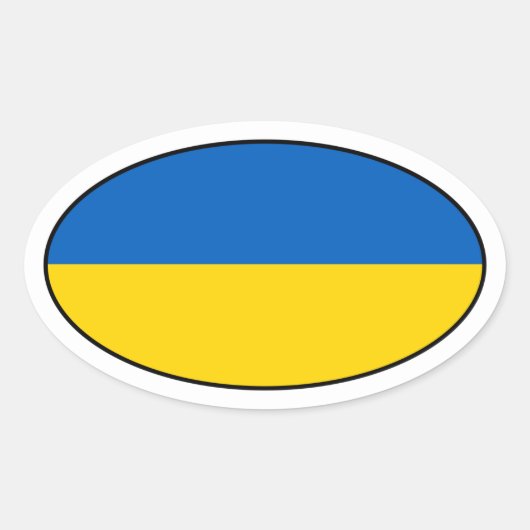 Oval-Aufkleber für die Ukraine Ovaler Aufkleber (Vorderseite)