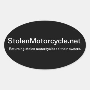 Oval-Aufkleber für gestohlene Motorräder Ovaler Aufkleber