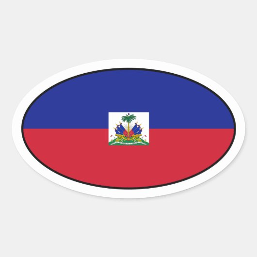 Oval-Aufkleber für Haitianische Flagge Ovaler Aufkleber (Vorderseite)
