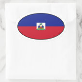 Oval-Aufkleber für Haitianische Flagge Ovaler Aufkleber (Tasche)