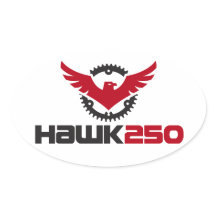 Oval-Aufkleber für Hawk 250-Logos