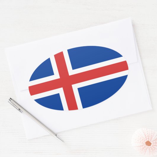 Oval-Aufkleber für Island Ovaler Aufkleber (Umschlag)