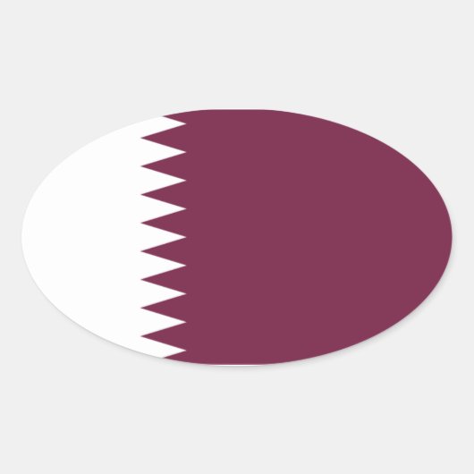 Oval-Aufkleber für Katar-Flag Ovaler Aufkleber (Vorderseite)