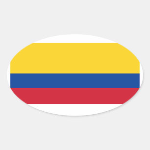 Oval-Aufkleber für kolumbianische Flagge Ovaler Aufkleber