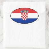 Oval-Aufkleber für Kroatien Ovaler Aufkleber (Tasche)