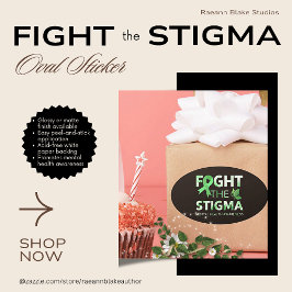 Oval-Aufkleber für psychische Gesundheit Ovaler Aufkleber