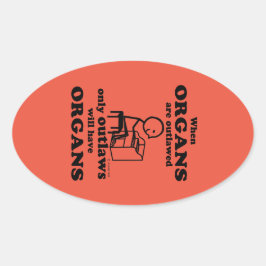 Oval-Aufkleber für verbotene Organe Ovaler Aufkleber