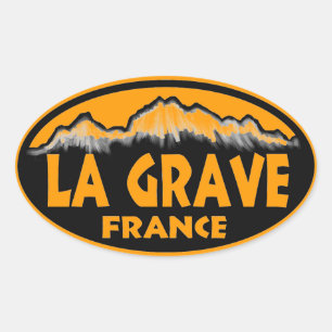 Oval-Aufkleber La Grave France Ovaler Aufkleber
