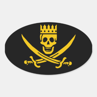 Oval-Aufkleber Pirate - Packung mit 20 Ovaler Aufkleber