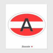 Oval Austria Flaggenland Code Vinyl Car Aufkleber (Blatt)