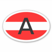 Oval Austria Flaggenland Code Vinyl Car Aufkleber (Vorderseite)