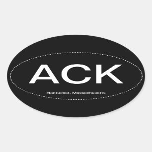Oval-Autoaufkleber ACK Nantucket Ovaler Aufkleber
