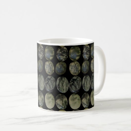 Oval Banded Agate Gemstone Horizontales Muster Kaffeetasse (VorderseiteRechts)