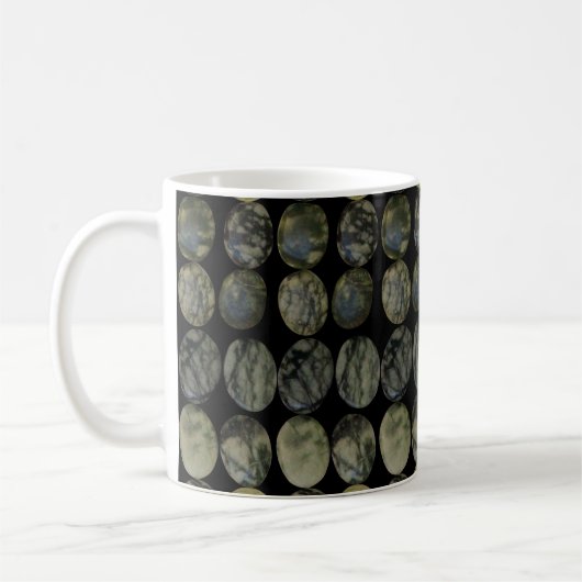 Oval Banded Agate Gemstone Horizontales Muster Kaffeetasse (Links)