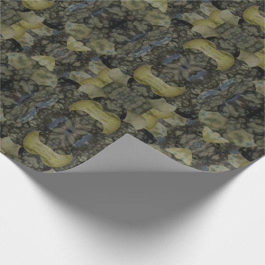 Oval Banded Agate Gemstone Vierteiliges Muster Geschenkpapier (Ecke)