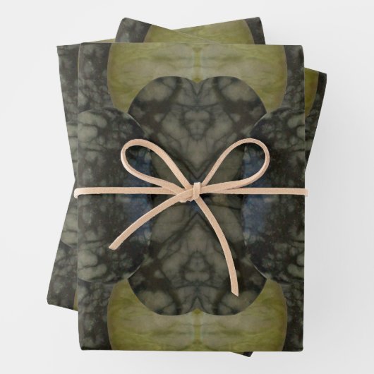 Oval Banded Agate Gemstone Vierteiliges Muster Geschenkpapier Set (Beispiel)