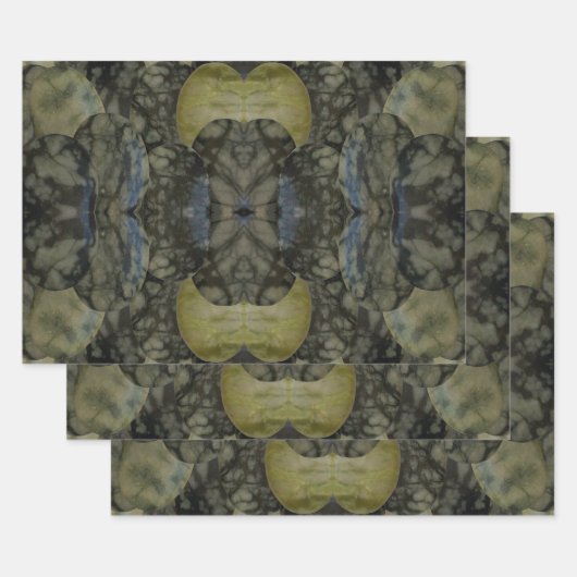 Oval Banded Agate Gemstone Vierteiliges Muster Geschenkpapier Set (Set)