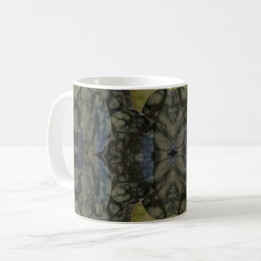 Oval Banded Agate Gemstone Vierteiliges Muster Kaffeetasse (Vorderseite Links)