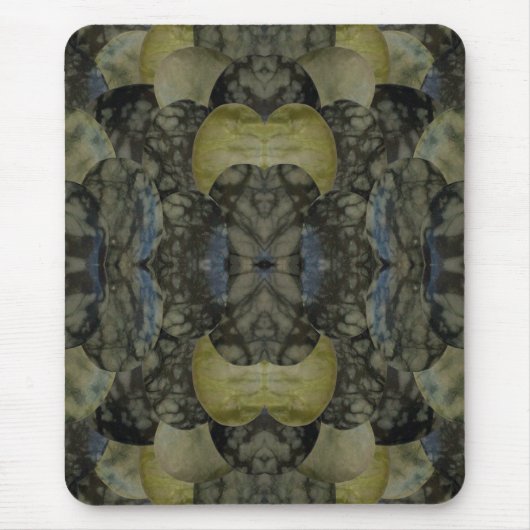 Oval Banded Agate Gemstone Vierteiliges Muster Mousepad (Vorne)