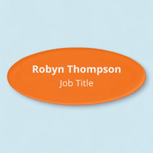 Oval Berufliche Namensmarke Keine Logo Orange Acry Namenschild