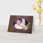 Oval Birthday Foto Frame Karte (Gelbe Blume)