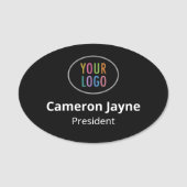 Oval Black Name Markierung Magnetic oder Button Cu (Vorderseite)