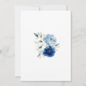 Oval Blue Floral Wedding Save the Date Einladung (Rückseite)