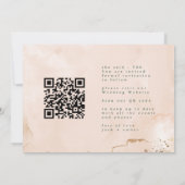Oval Boho Bold QR Code Modernes Leafy Goldenes Fot Save The Date (Rückseite)