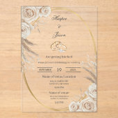 Oval Boho wedding ring Invitation Acryleinladungen (Vorderseite)