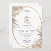 Oval Boho wedding ring Invitation Einladung (Vorne/Hinten)